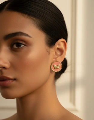 Blush Flutter Stud Earrings