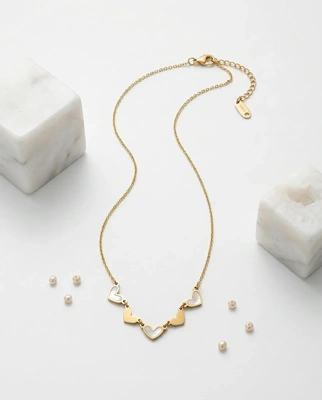 Golden Hearts Charm Necklace