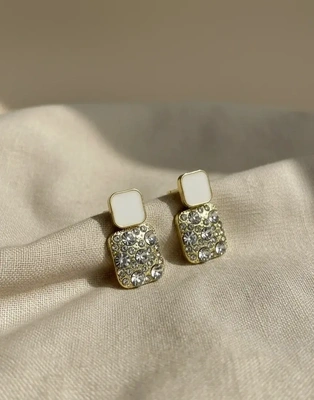 Opulence Ivory Crystal Earrings