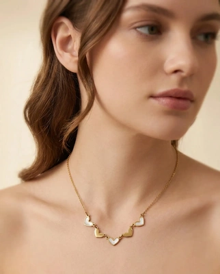 Golden Hearts Charm Necklace