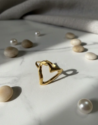 Fluid Heart Open Ring