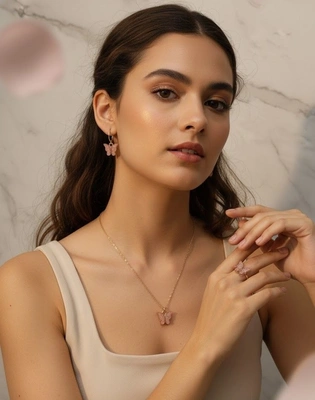 3-Piece Glitter Butterfly Jewellery Set