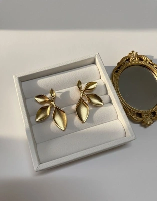 Gold Leaf Statement Earrings