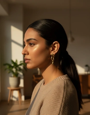 Gold Drip Abstract Earrings