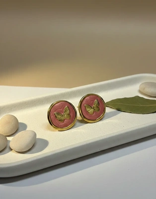 Blush Flutter Stud Earrings