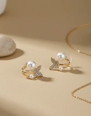 Pearl Flutter Butterfly Studs