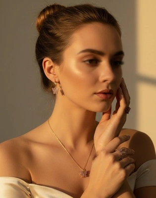 Lavender Butterfly Jewellery Set