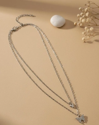 Y2K Style Layered Butterfly Choker Necklace