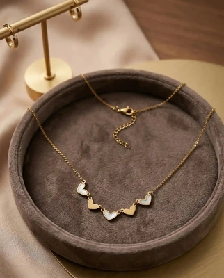 Golden Hearts Charm Necklace
