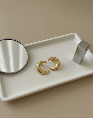 Crescent Moon Gold Earrings