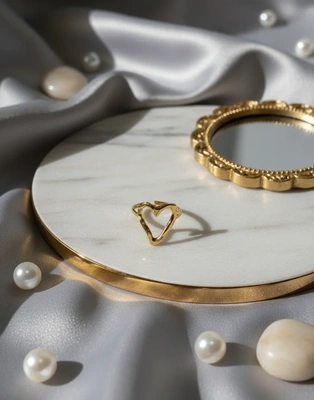 Fluid Heart Open Ring