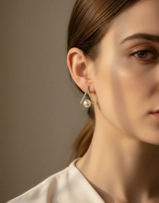 Lustre Drop Pearl Stud Earrings