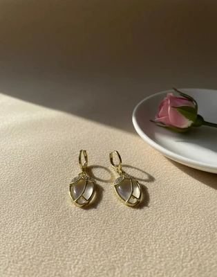 Petal Drop Crystal Earrings