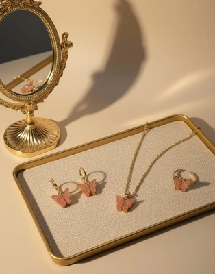 3-Piece Glitter Butterfly Jewellery Set