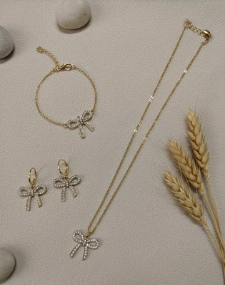 Crystal Bow Jewellery Set
