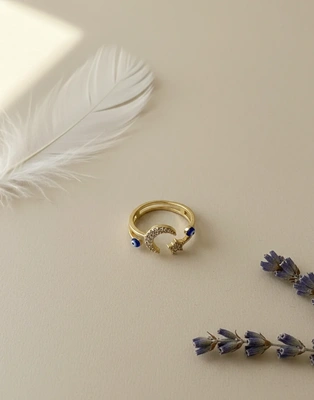 Moon & Star Protection Ring