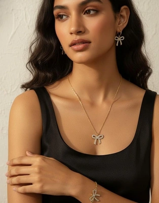 Crystal Bow Jewellery Set