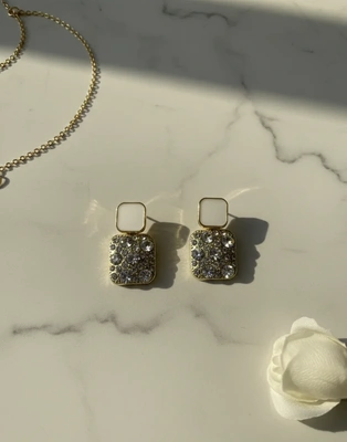 Opulence Ivory Crystal Earrings