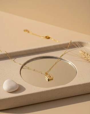 Minimalist White Enamel Butterfly Capsule Necklace