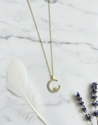 Celestial Crescent & Star Gold-Tone Necklace