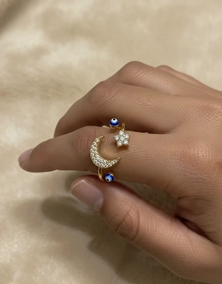 Moon & Star Protection Ring
