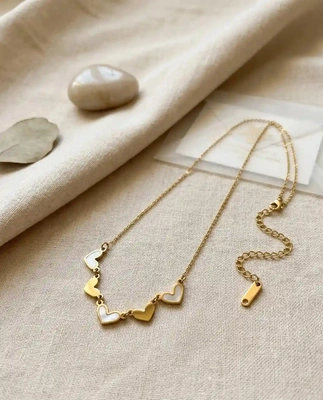 Golden Hearts Charm Necklace