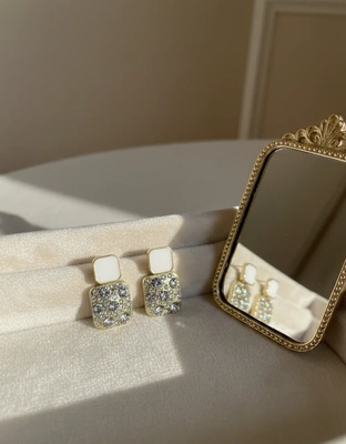Opulence Ivory Crystal Earrings