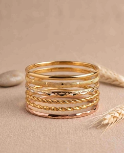 Golden Aura Bangle Stack