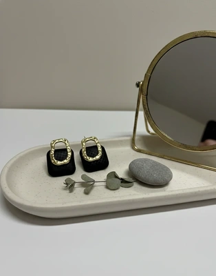 Midnight Onyx Gold-Tone Drop Earrings