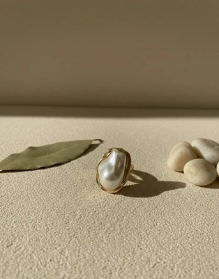 Golden Bloom Statement Ring Stack