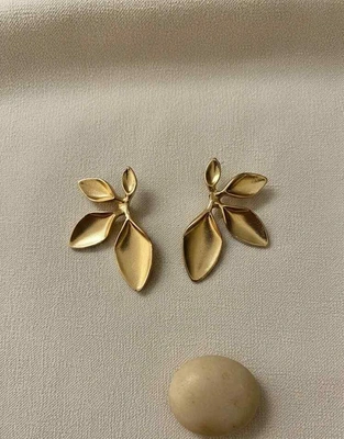 Gold Leaf Statement Earrings