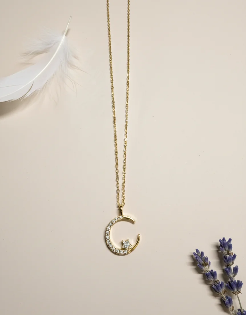 Celestial Crescent & Star Gold-Tone Necklace