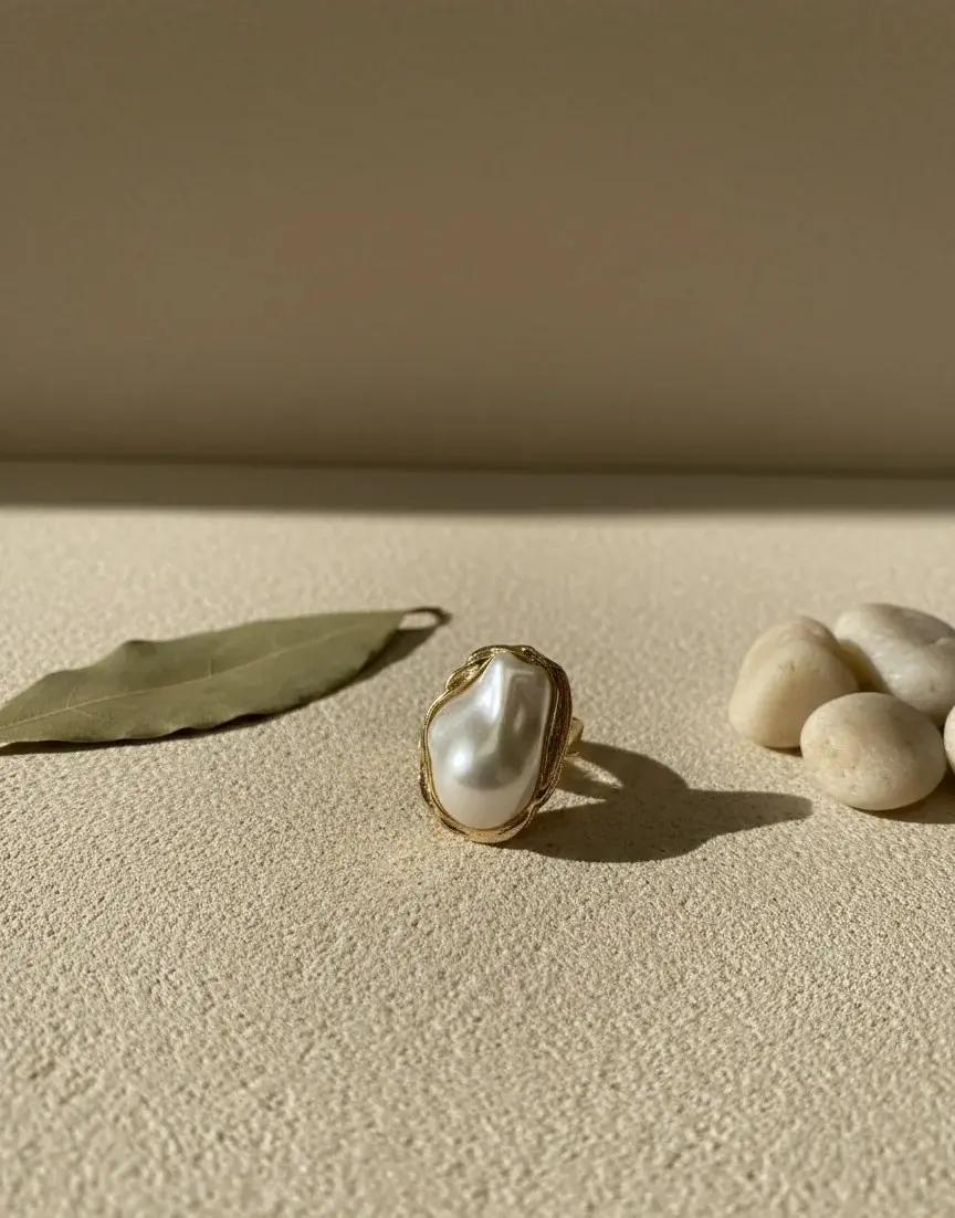 Golden Bloom Statement Ring Stack