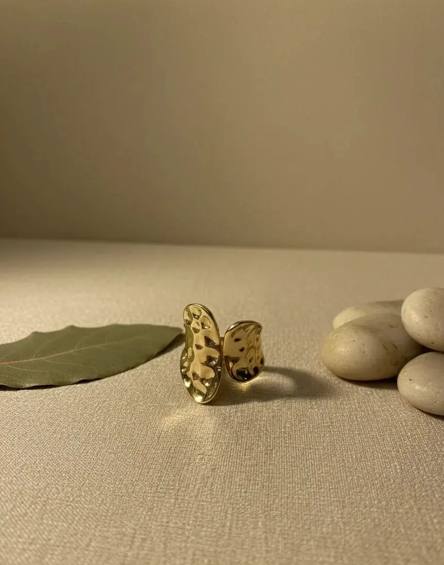 Golden Bloom Statement Ring Stack