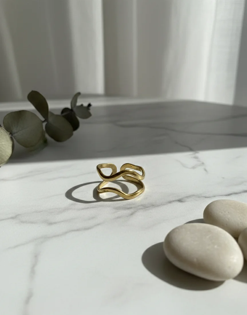 Sculpted Flow Gold-Tone Ring