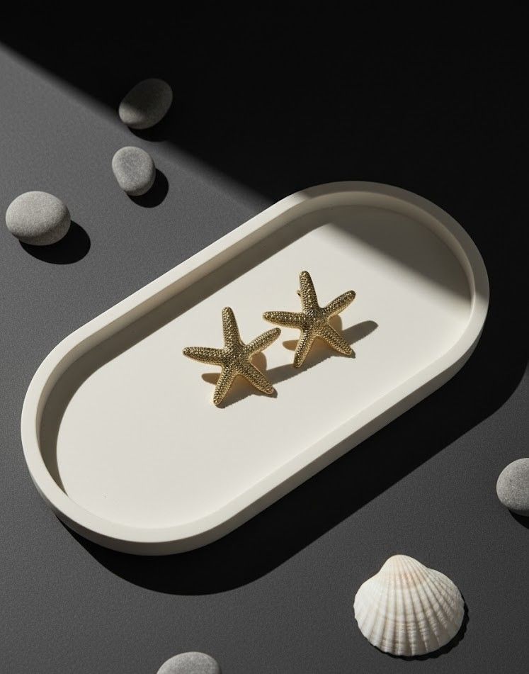 Golden Starfish Statement Earrings