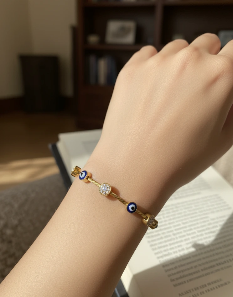 Gold-Toned Evil Eye Bracelet