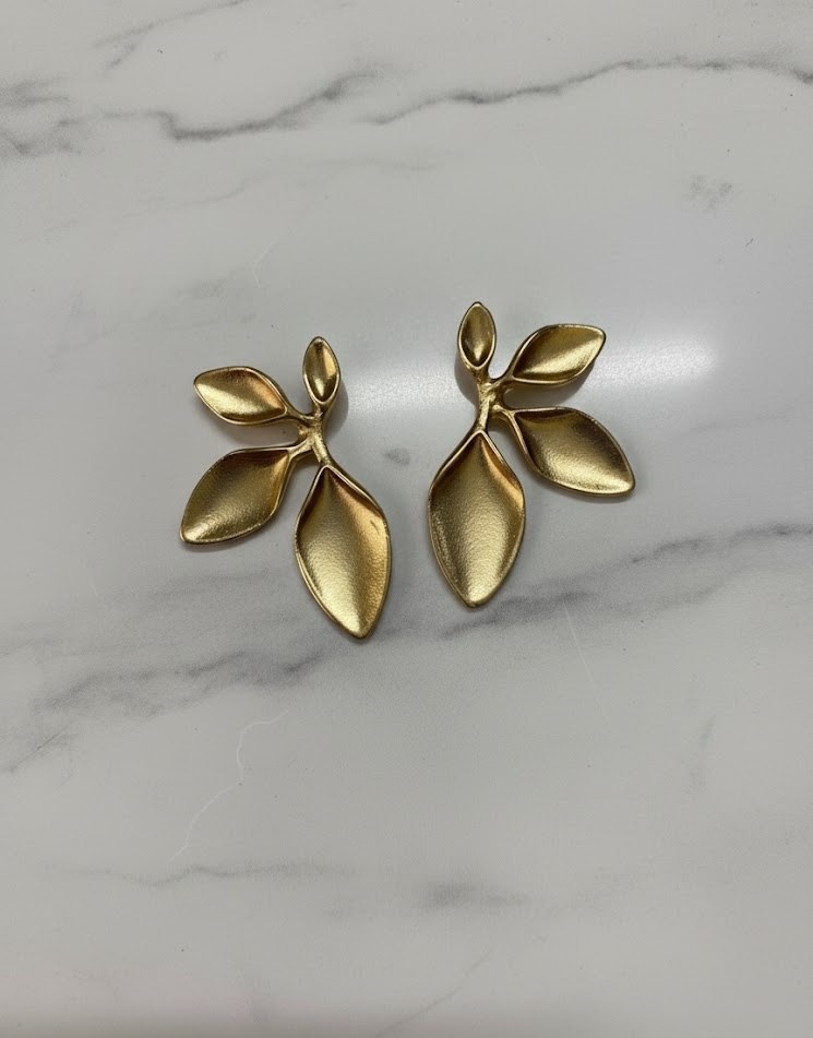 Gold Leaf Statement Earrings