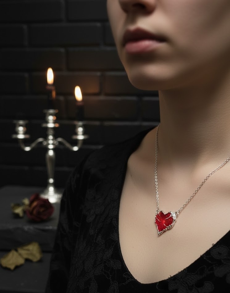 Scarlet Heart Pendant Necklace