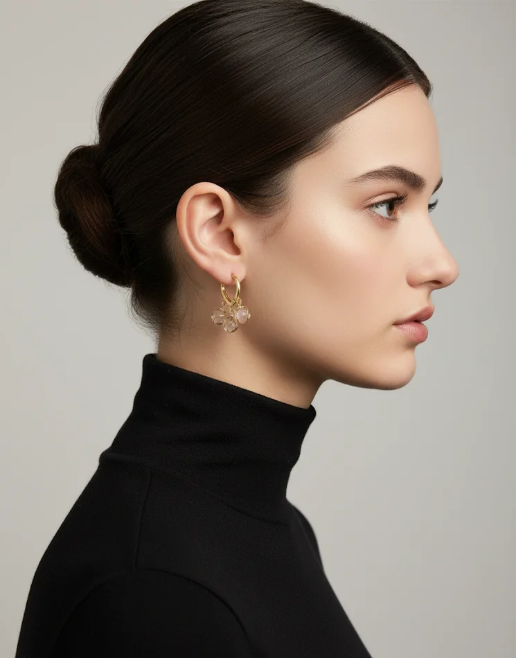 Blush Pearl Huggie Earrings