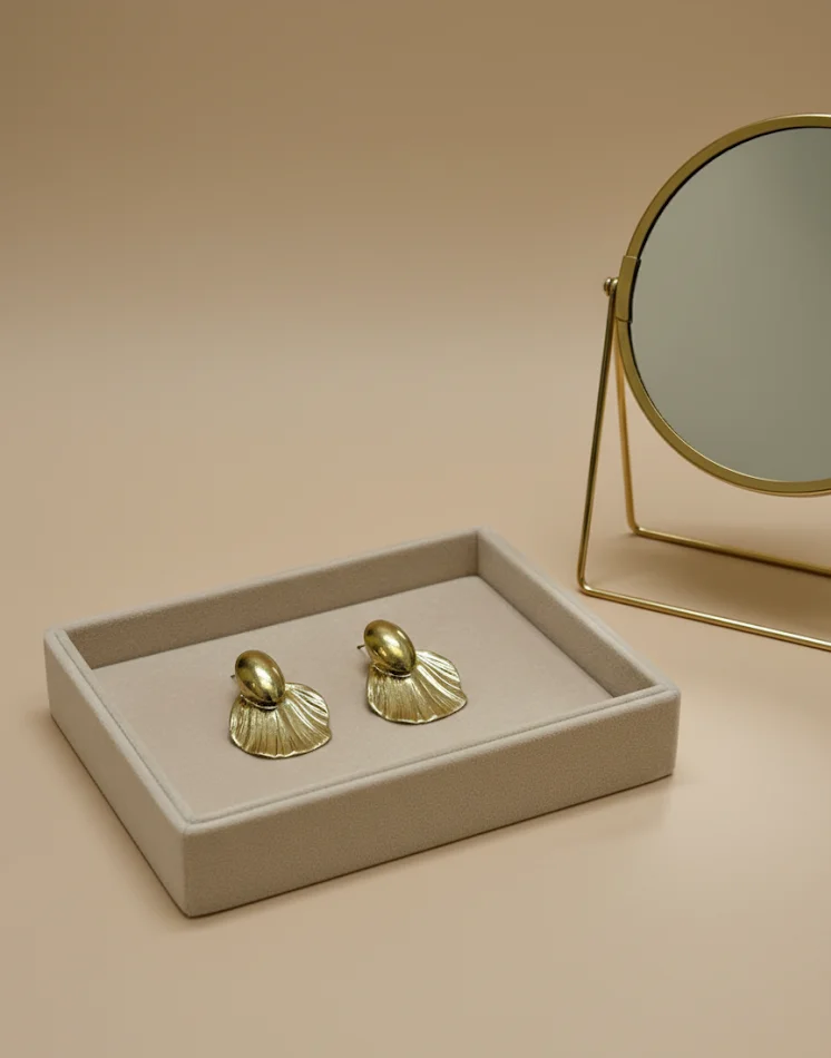 Sculpted Gold Petal Earrings