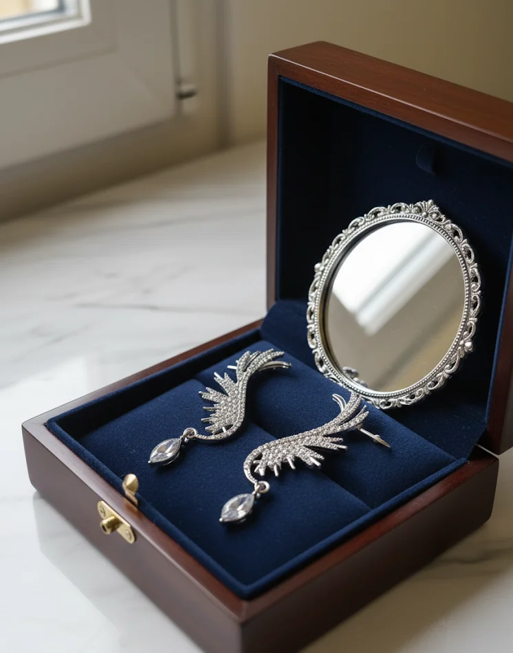 Silver Wing Cuff Earrings