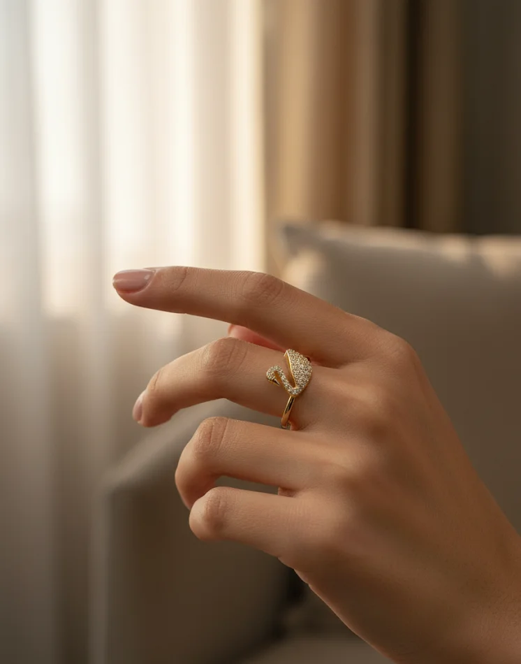 Elegant Swan Gold Ring