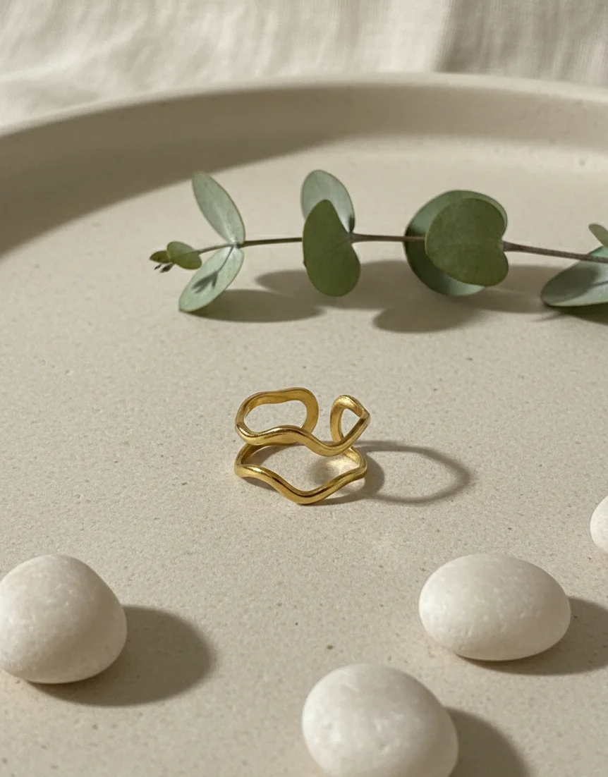 Sculpted Flow Gold-Tone Ring