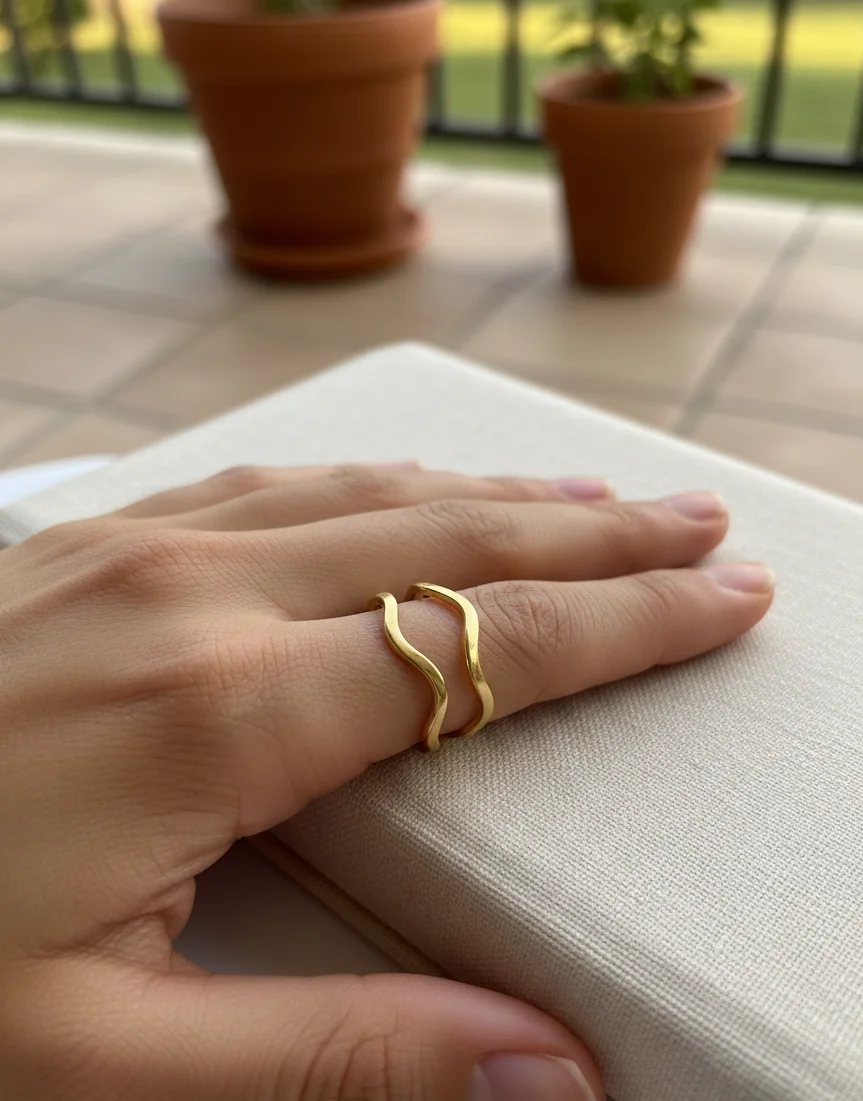 Sculpted Flow Gold-Tone Ring